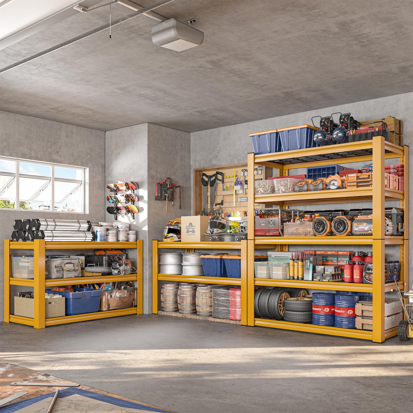REIBII 2-Pack Commercial Heavy Duty Shelving, 3010 LBS Capacity per Shelf 72" H Industrial Storage Rack, 5-Tier Adjustable Boltless Rivet Metal Shelving Unit for Warehouse Garage Workshop Retail Store