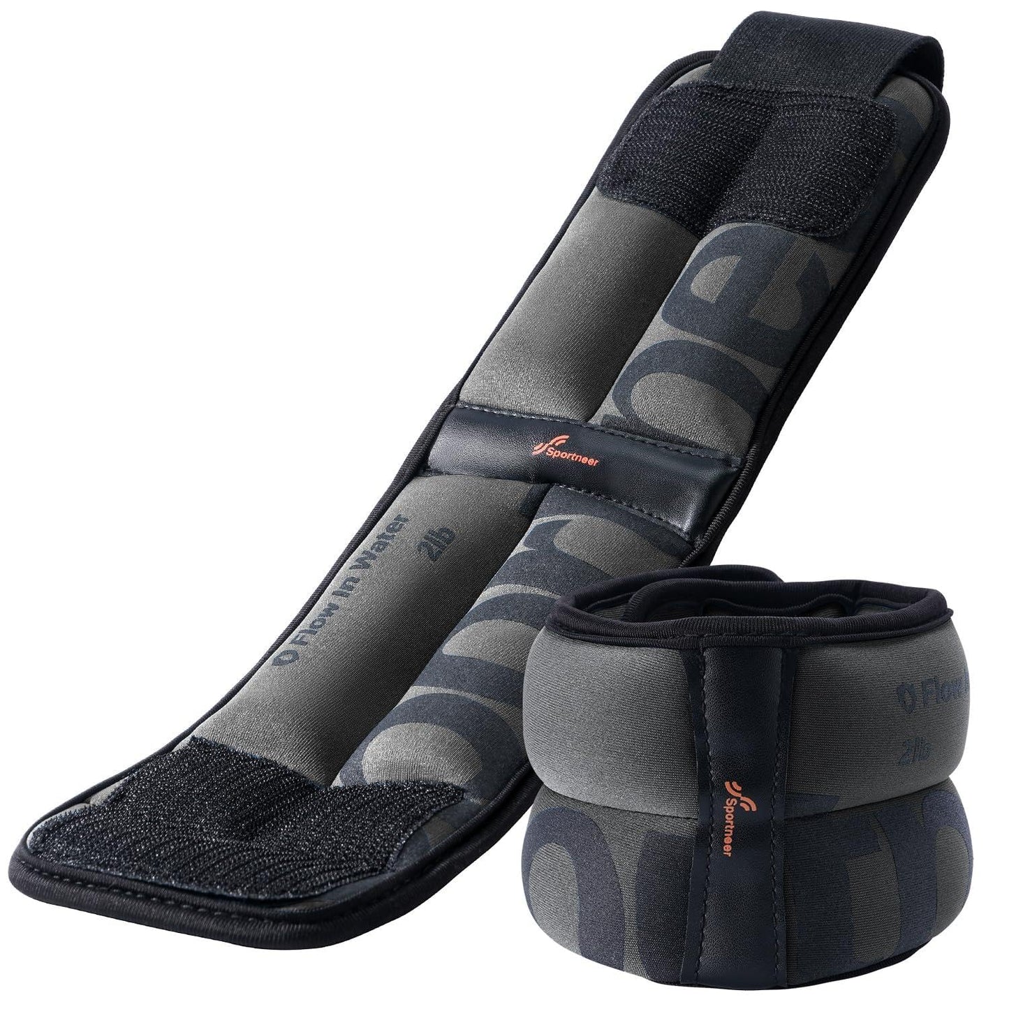 Sportneer Ankle Weights for Men Women Strength Training, 4/10 lbs Pair Leg Weights Set Comfortable and Soft Perfect for Dancing Running Walking Fitness Workout, 2lbs x 2, Gray
