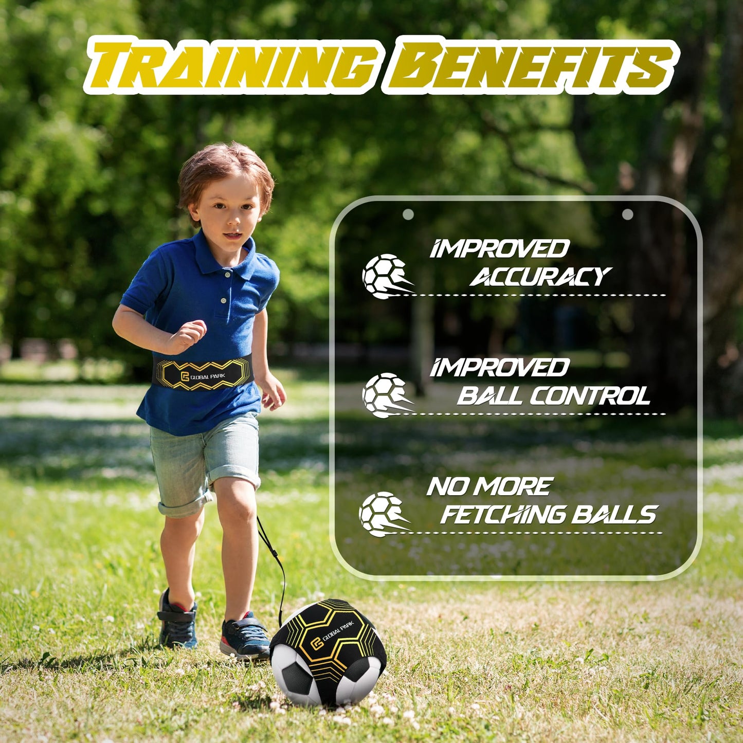 Soccer Trainer Adjustable Waist Belt - Football Training Equipment Aid for Ball Control, Passing & Shooting, Kick Throw Trainer Solo Practice Volleyball, Rugby for Kids Adults at Home (Black)