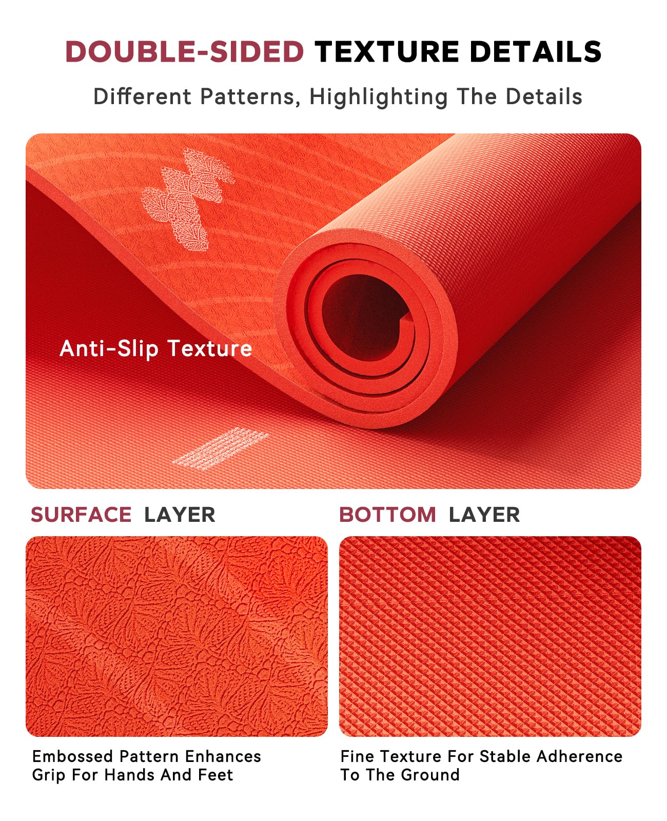 HAPBEAR Extra Large Yoga Mat (84''×30'') - 1/3'' Thick Double-Sided PVC Non-Slip Exercise Mat with High Rebound Cushioning, Dual-Side Usable for Home Gym, Yoga, Pilates & Workouts -Orange