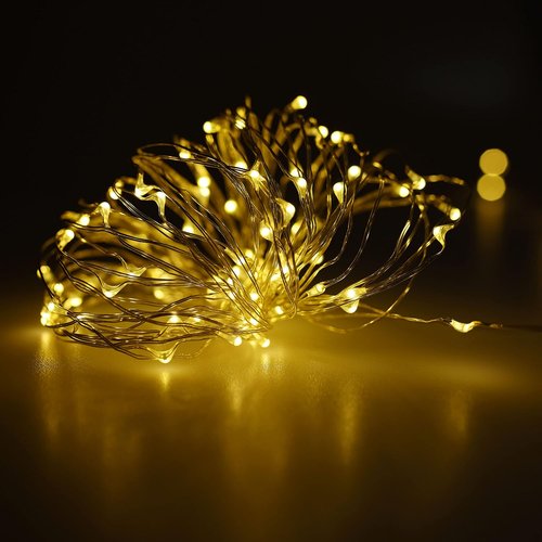 Karlling USB Plug-In LED Fairy Lights - 50 Waterproof Bulbs on 16 Ft Silver Wire | Warm White for Bedroom, Patio, Garden, Party & Wedding