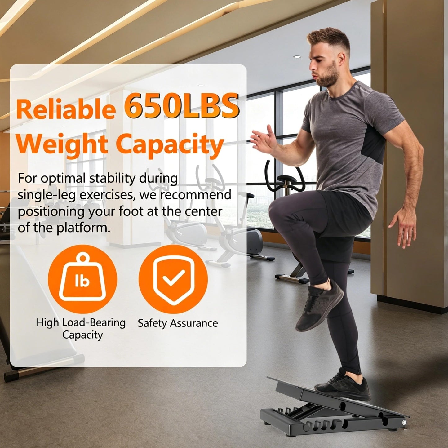 Rumoid Slant Board for Calf Stretching, Heavy Duty Steel Squat Wedge, 5-Level Adjustable Incline Board, 650 lb Weight Capacity for Heel Elevated Squats, Weightlifting, Calf Stretch & Physical Therapy