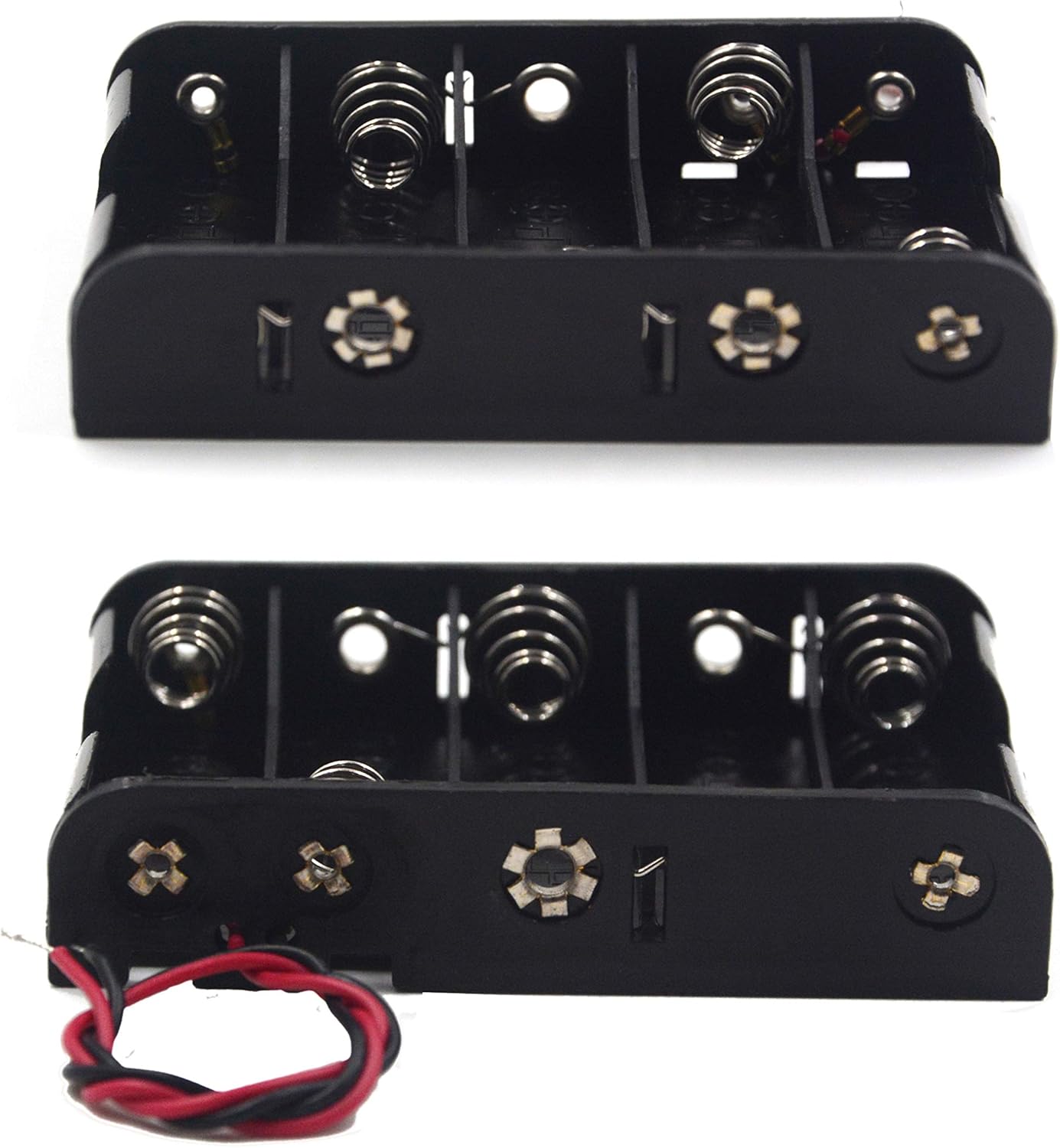 LampVPath (Pack 2 5 5 of AA Battery Holder with Leads, AA Battery Holder with Wires
