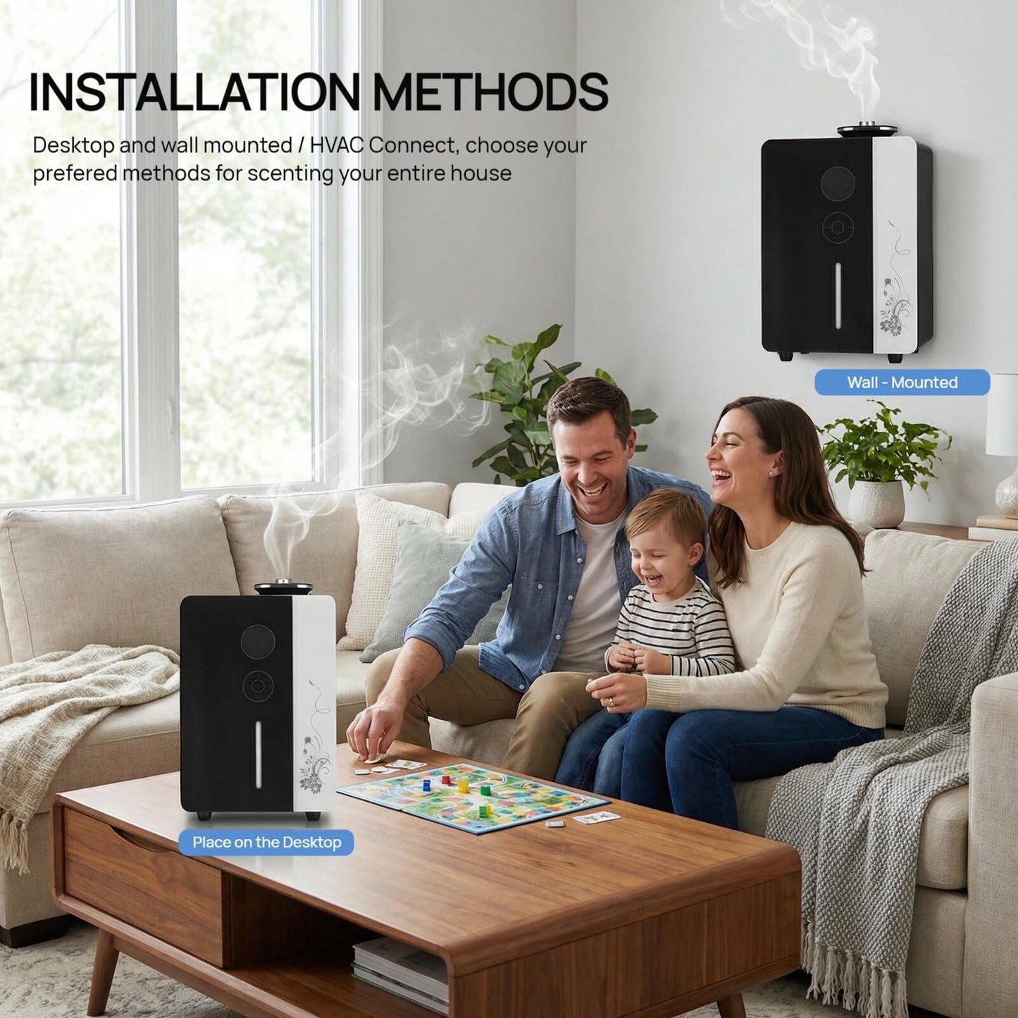 Kevinleo 7500 Sq Ft Commercial Scent Machine for Home, HVAC Cold Air Diffuser System, 800ml Waterless Fragrance Nebulizer for Large Space Hotel Lobby Gym Spa, Smart WiFi Bluetooth App Control (KS2000)