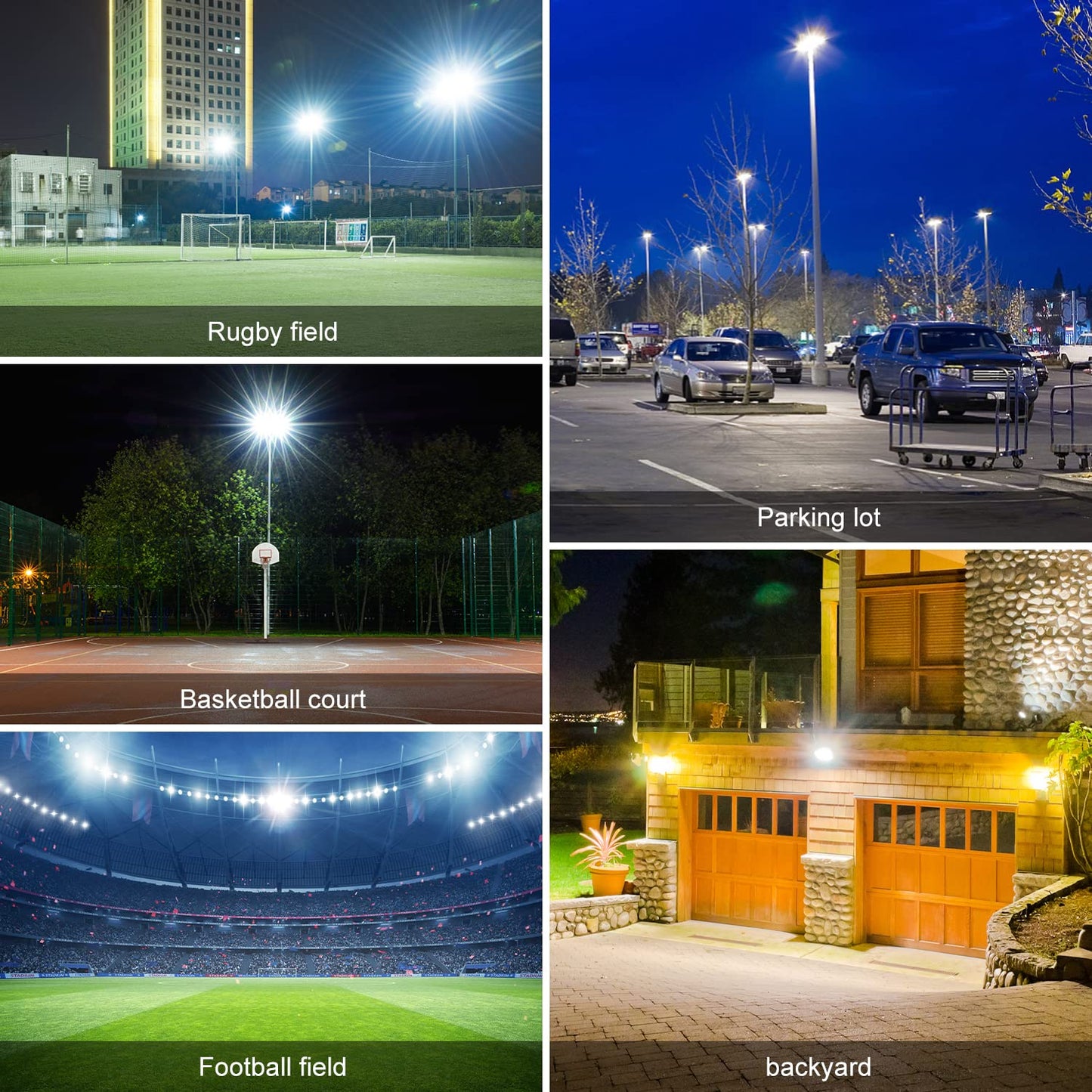 Juyace Led Stadium Flood Light Outdoor 36000Lm 1500W Equivalent Super Bright Commercial Area Lighting 100-277V 5000K Daylight IP65 Waterproof Arena Lights for Sport Fields and Courts