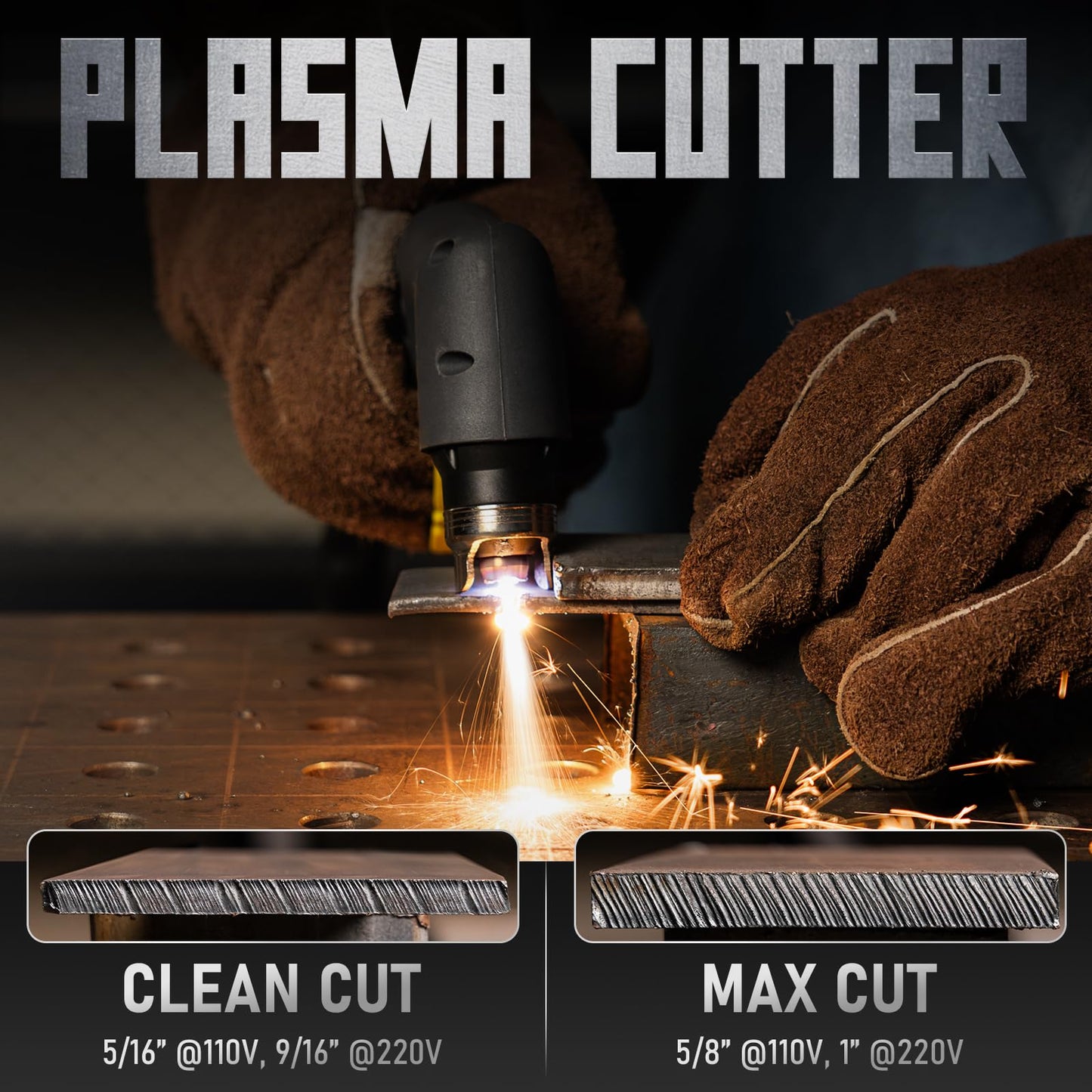 YESWELDER CUT-65DS PLUS Plasma Cutter, 65Amp 110V/220V Non-High Frequency Non-Touch Pilot Arc 4-In-1 Plate Cutting/Grid Cutting/Gouging/Marking Multifunctional Plasma Cutting Machine
