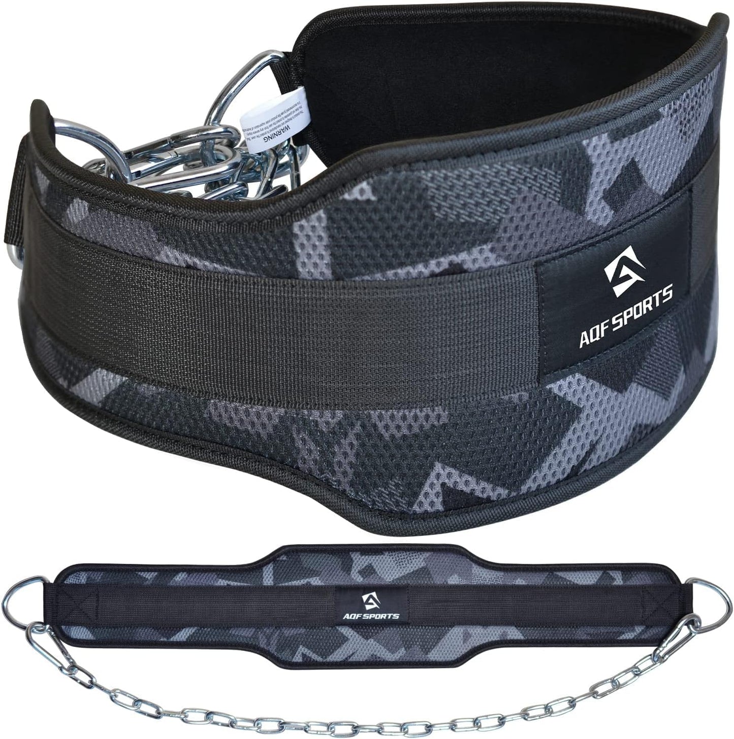 AQF Dip Belt for Weightlifting - Weight Belt with 36" Heavy Duty Steel Chain - Neoprene Padded Back Support Gym Lifting Belt for Powerlifting, Bodybuilding, Squat, Fitness & Pull up Training