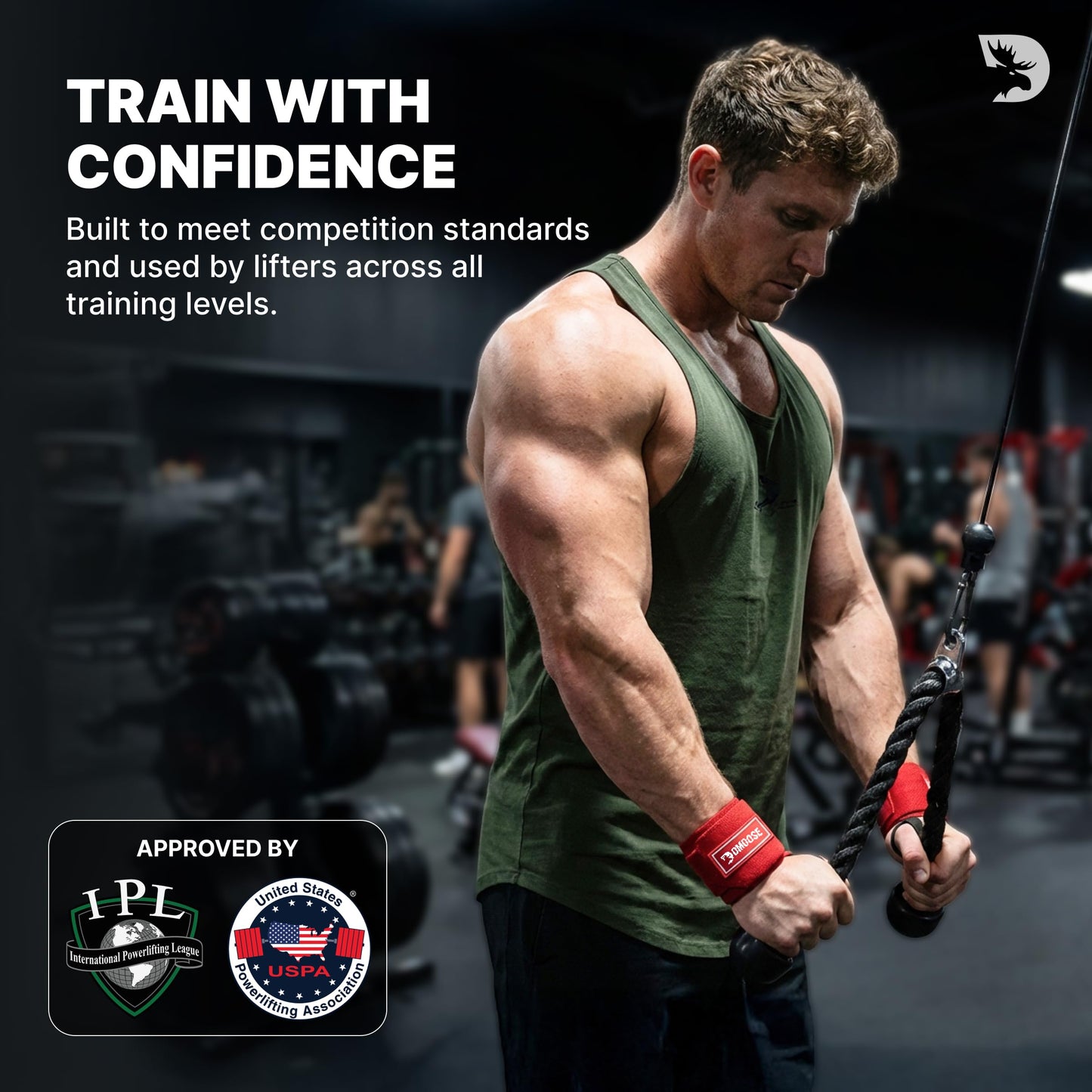 DMoose Wrist Wraps (IPL Approved), Avoid Injury and Maximize Grip with Thumb Loop, 18" or 12" Gym Wrist Wraps Pair, Wrist Wraps for Weightlifting Men, Wrist Brace for Working Out & Wrist Support