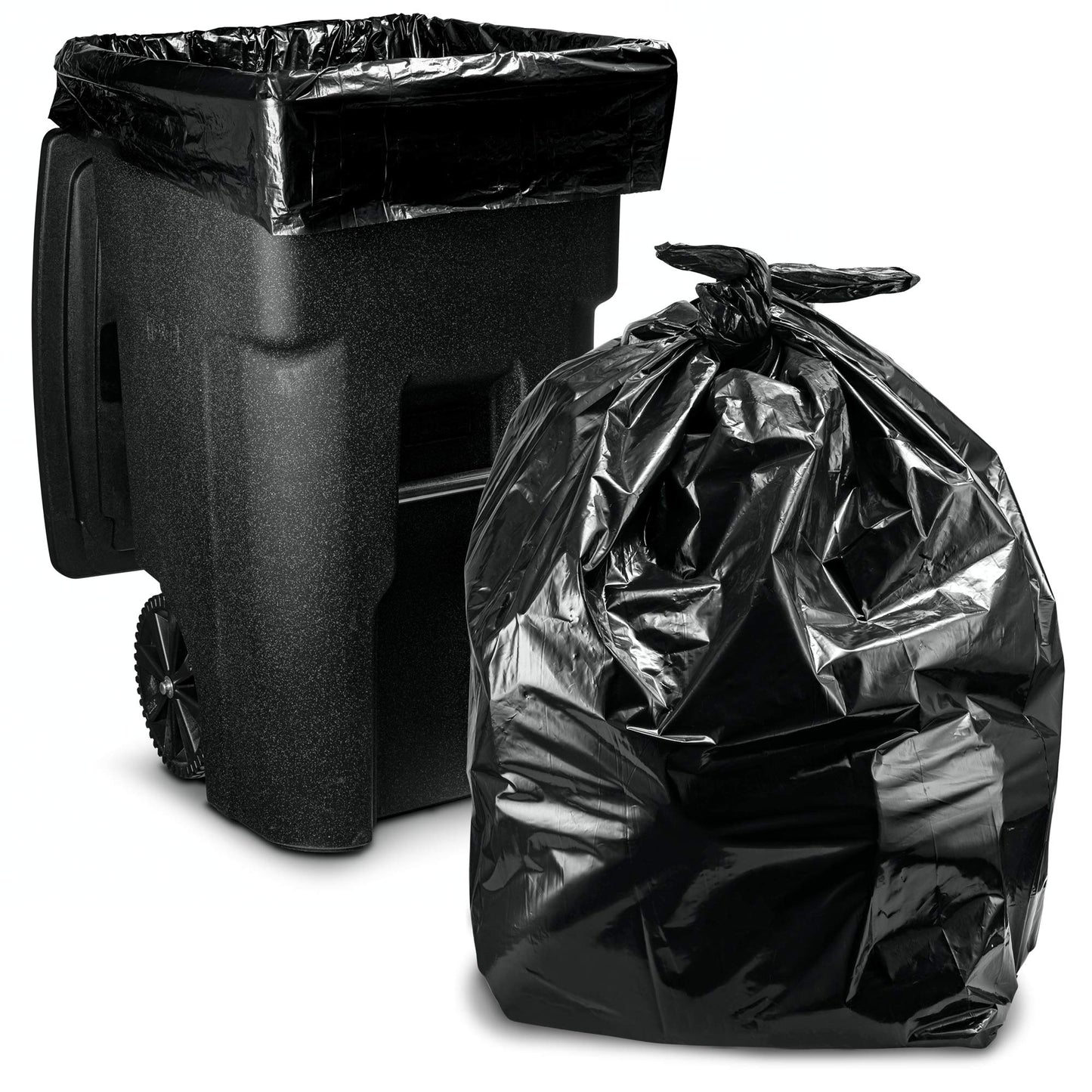 Tasker 95 Gallon Contractor Garbage Bags - 2 Mil Extra Heavy Duty Trash Bags - 96-100 Gallon Trash Can Liners, Industrial Trash Bags with Ties - 25 Count