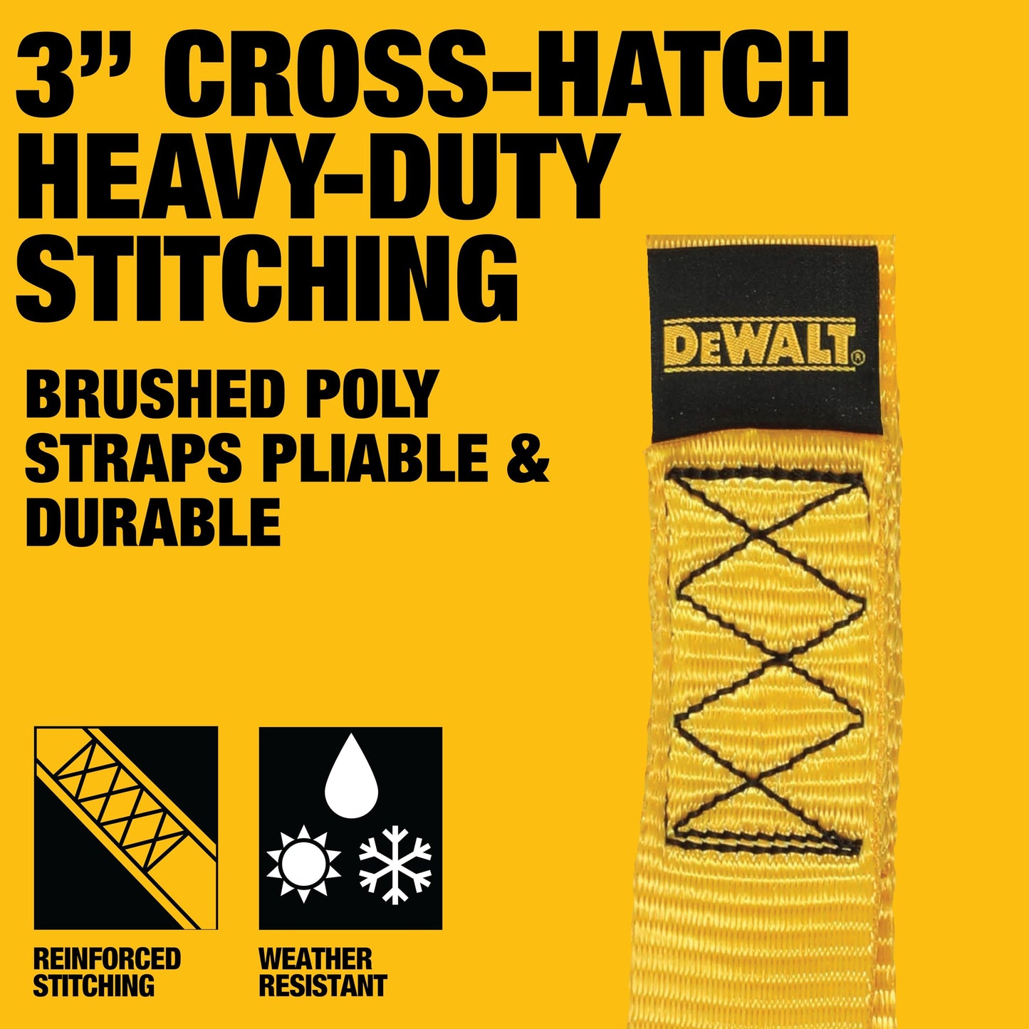 DEWALT DXBC9002-2X 8-Piece Kit with 2” x 10’ Auto Retractable Ratchet Straps (3,300 lb Break Strength) and 1.7" x 18" Premium Soft Loops (11,000 lb Break Strength)