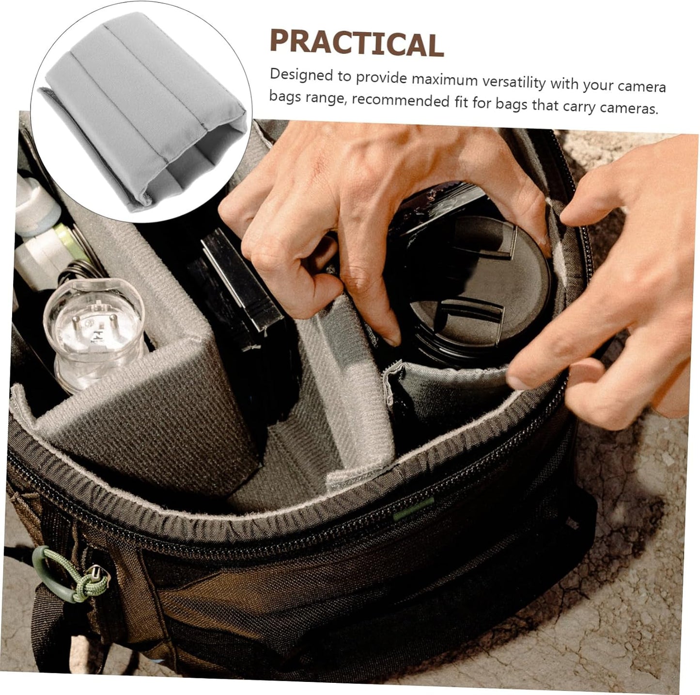 2 Pack Backpacks KICHOUSE Camera Bag Dividers Lightweight Padded Insert Organizer with Shock Absorbing Walls for Dslr
