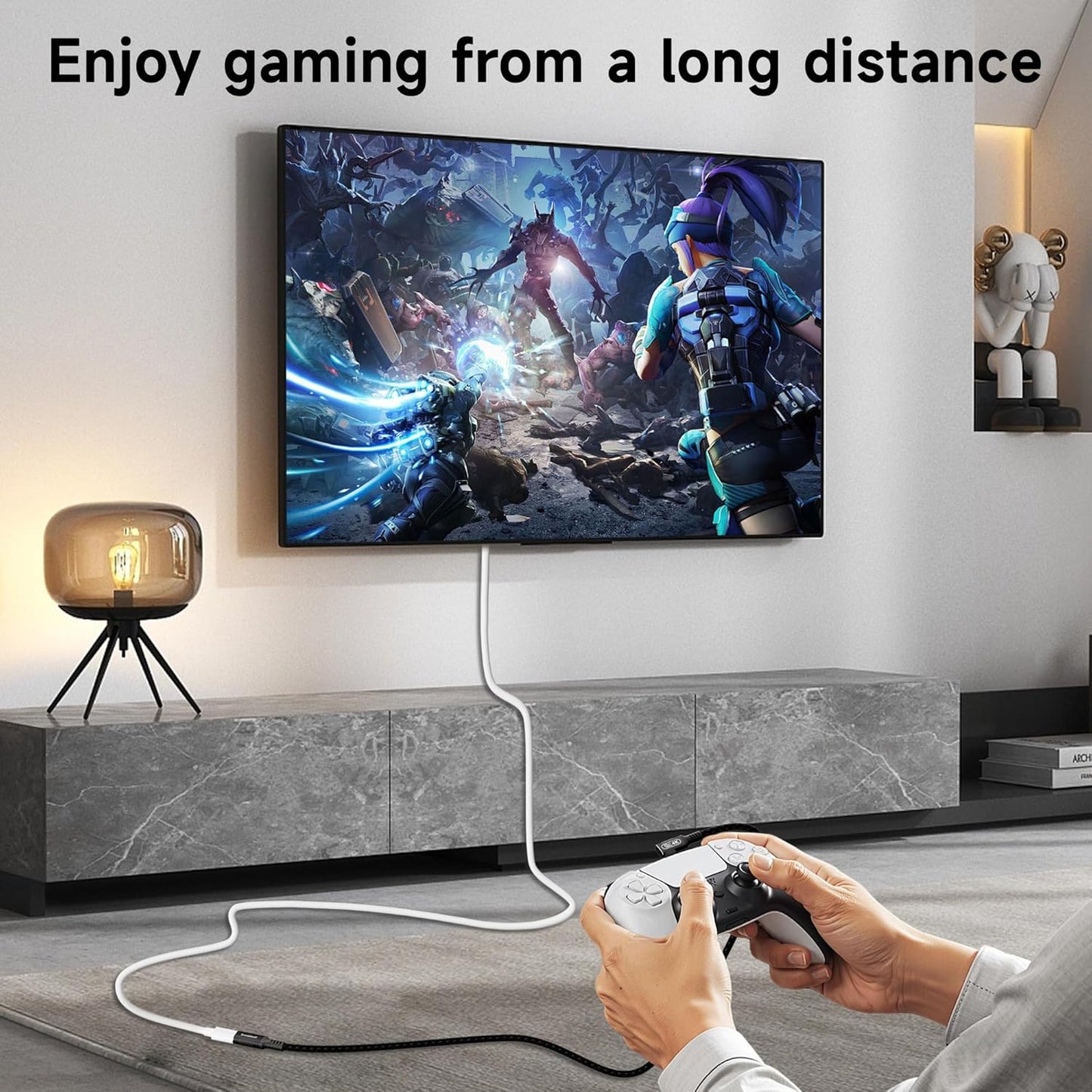 Smoizheff 16.5ft/5m 90 20Gbps 3.2 2 100W 4K@60Hz USB C Extension Cable with Angle, USB Gen & PD Charging, Nylon Braided
