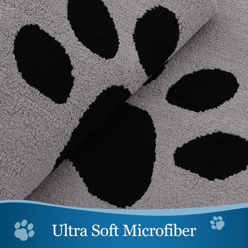 Buganda Dog Door Mat - Absorbent Mud Trapper for Indoor Use | Non-Slip Low-Profile Design (48x30 Inches, Grey)