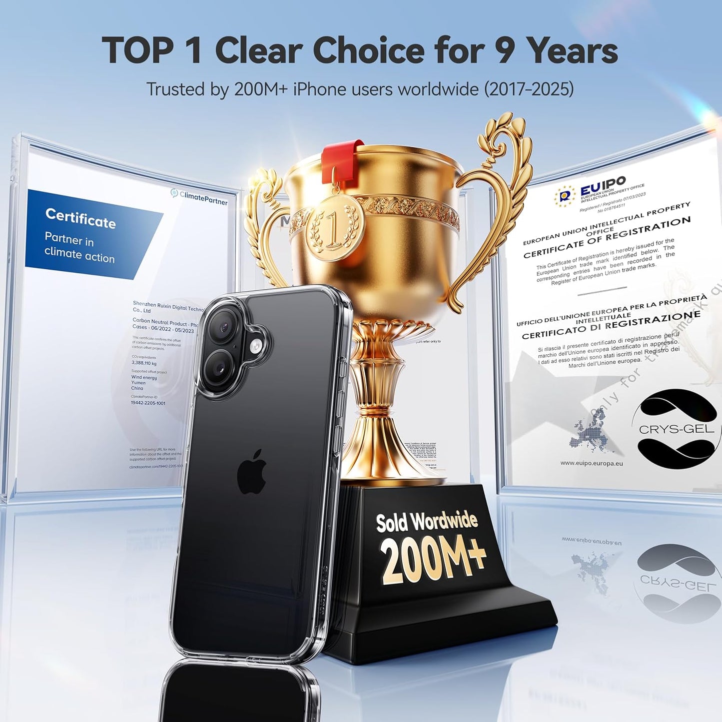 CASEKOO 17 15FT 17 6.3 inch, for iPhone Case Smooth Crystal Clear, Patented Anti-Yellow & Virgin TPU, Military-Grade