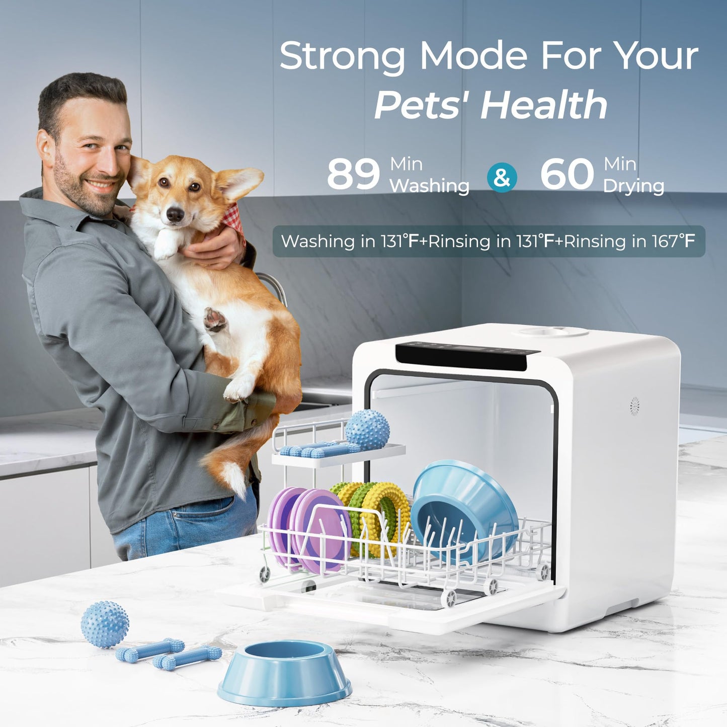 EUHOMY Countertop Dishwasher Portable, 8 Programs Mini Dishwasher with 5L Built-in Water Tank and Inlet hose, No Hookup Needed, Dish Washer with Self Clean/Baby Care/Air Dry, for Apartments & RVs