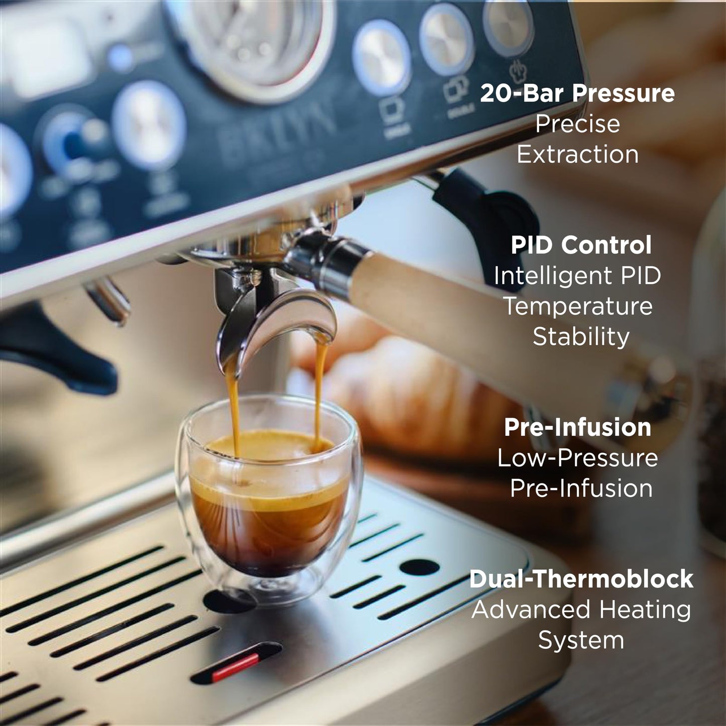 Brooklyn Steel Co. Talos Semi-Automatic Grind & Brew Espresso Machine - Indigo Reverie