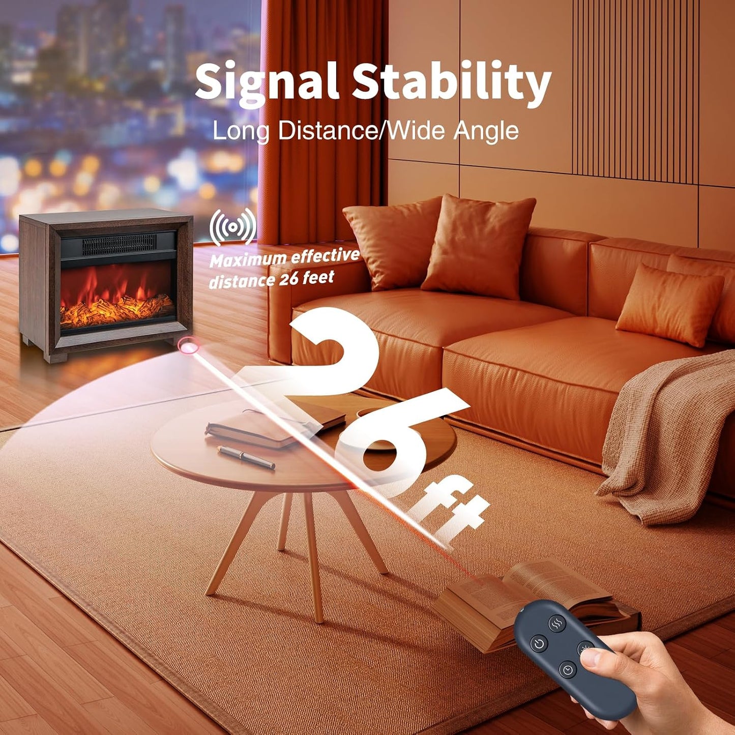Snrigw A4 Replacement Remote Control for TMEHM Fireplace Flame Air Diffuser Aromatherapy Essential Oil Humidifier