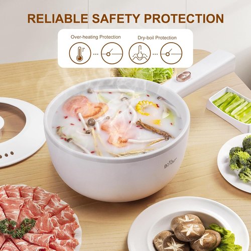 Bear Hot Pot Electric - 2L Multifunctional Cooking Pot | 1000W Rapid Noodles & Non-Stick Frying Pan