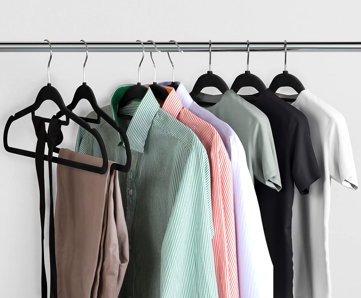 Utopia Home Velvet Hangers - Premium Non-Slip Slim Clothes & Coat Hangers, 100 Pack, Black