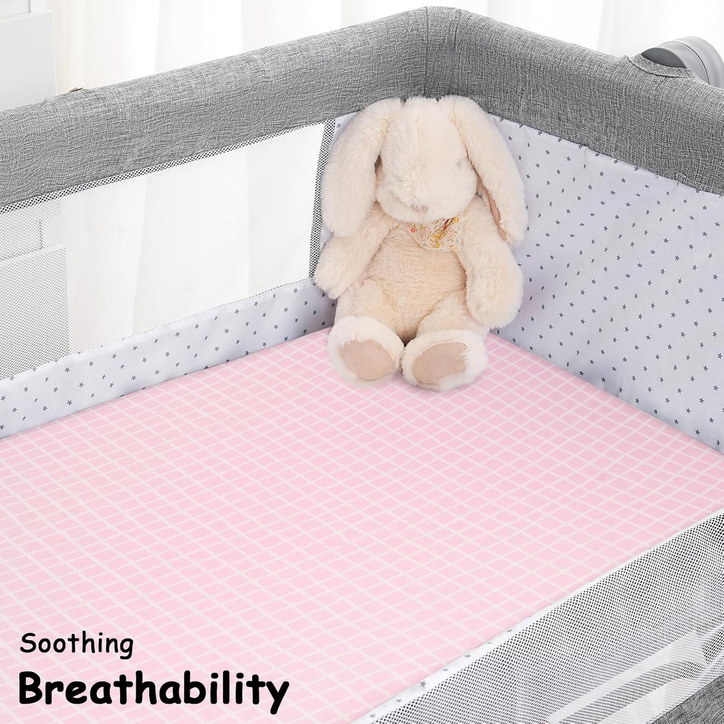 Yoofoss Bassinet Sheets - 3-Pack Fitted Sheets for Halo Bassinest | Soft & Breathable (Pink & Floral)