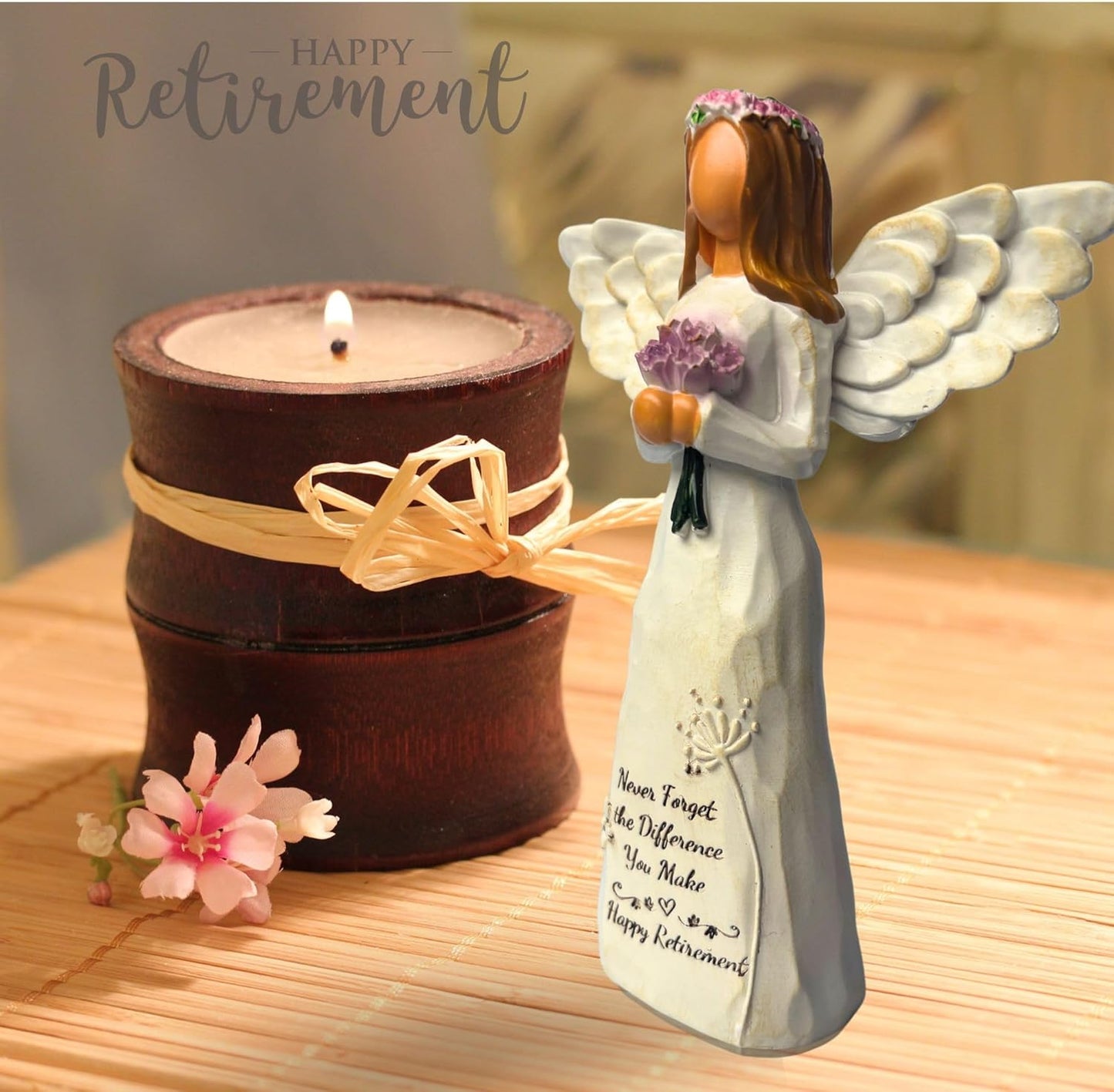 Skiennix Retirement Gift for Women - 5.5” Angel Figurine with Card | Perfect for Coworkers & Friends