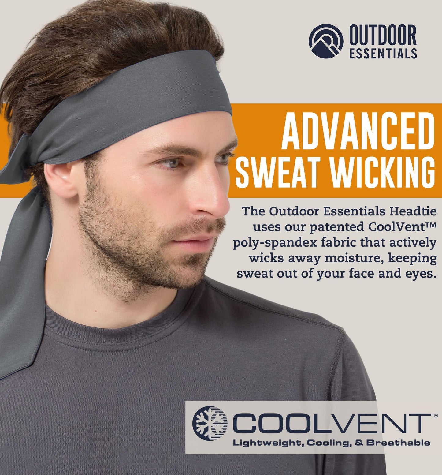 OutdoorEssentials Tie Headband for Women and Men - Tennis Headband for Women, Sweat Band for Workout, Head Tie for Running, Football, Basketball, Athletics