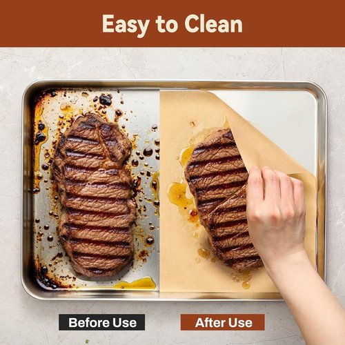 200 Pcs Skiennix Parchment Paper Sheets - 12 x 16 Inch Non-Stick Baking & Cooking Sheets | Unbleached for Half Sheet Pans
