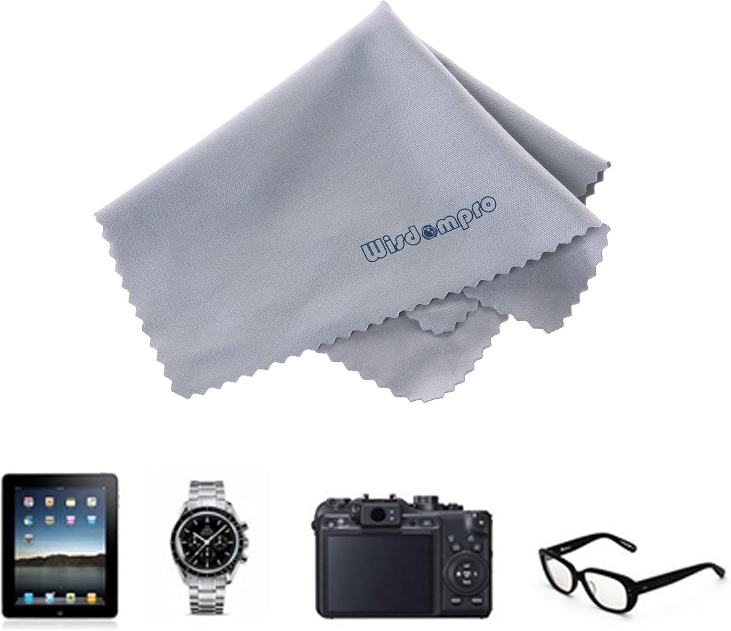 12-Pack 4.75 4.75 Inches Wisdompro x Microfiber Cleaning Cloth for Camera Optical Lens, Glass, Cell Phone, iPad