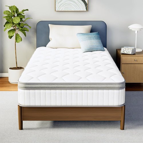 Neo Sleep Twin Size Mattress - 10 Inch Hybrid Comfort with Cooling Gel Memory Foam & Pocket Springs