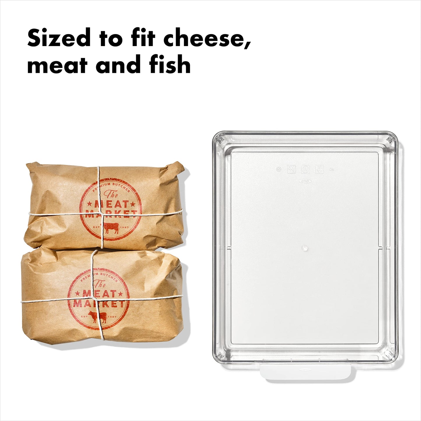 OXO Good Grips Fridge Organization Bin 8 in x 10 in - for Deli Meats, Cheeses, Loose Fruits and More