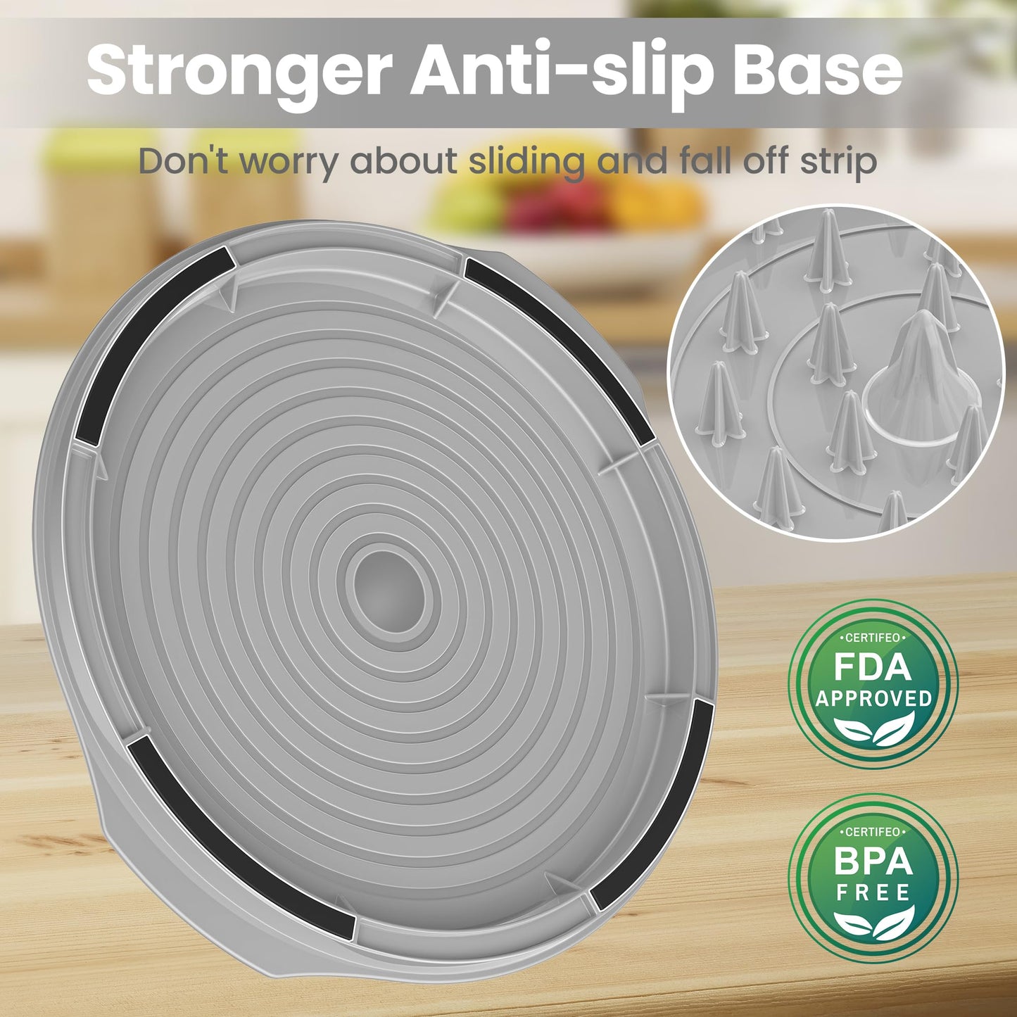 Chicken Shredder Tool Twist Large - 10'' Pro Meat Shredders for Chicken Breast,Visible Kitchen Gadgets Grinder Machine with Brush,Strong Anti-Slip Strip,Ergonomic Handle,BPA Free (Grey)
