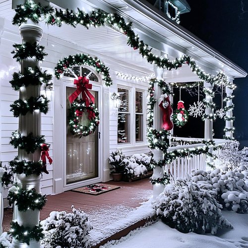 JMEXSUSS 66ft 200 LED White Christmas Lights - Connectable Twinkle String Lights for Indoor/Outdoor Use