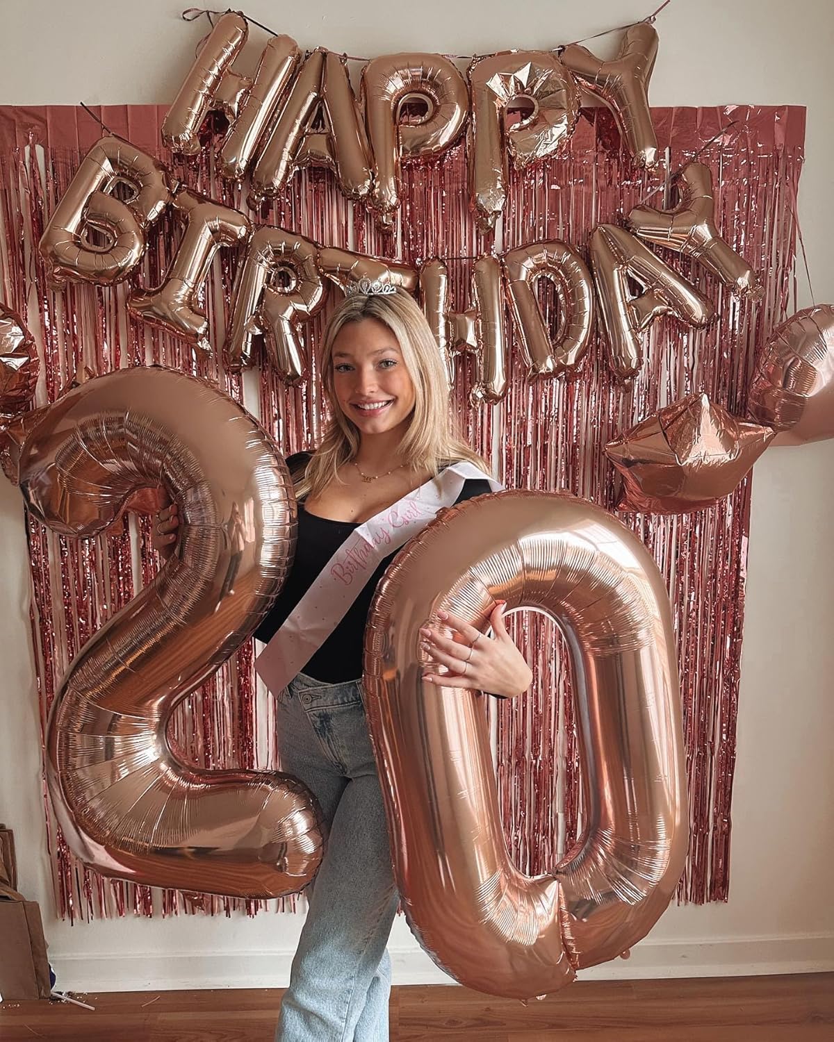 Rose Gold Number 10 Balloon - 40 Inch 10th Birthday Decoration for Girls & Boys