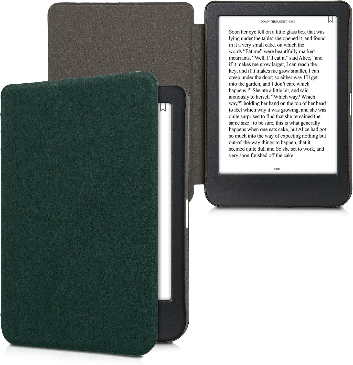 kwmobile Petrol Felt Fabric Case for Kobo Clara BW/Colour - Slim Book Style Protective Cover