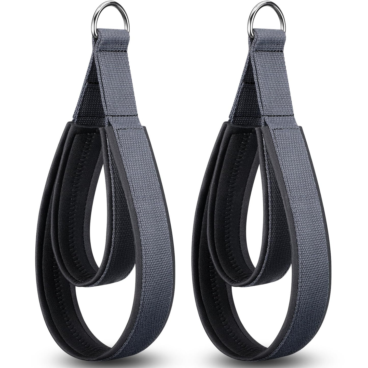 TOBWOLF Pro-Grade Scuba Fabric Pilates Straps - Premium Double Padded Loop D-Ring Handles for Reformer Machine, Sweat-Resistant & Enhanced Grip for Home Gym, Pilates & Fitness Workout (2PCS)