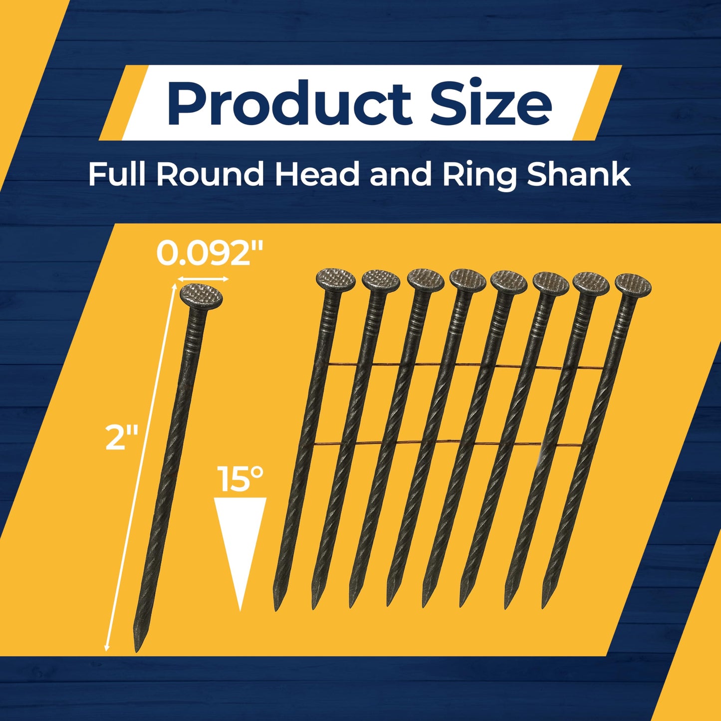 Rockin Rolls Siding Nails 2 Inch - 9000 Count – 15 Degree Wire Collated Coil Siding Nails, Full Round Head Galvanized Steel Nails, Fence Nails for Wood Fencing, Fits Siding Nailer & Coil Nail Gun