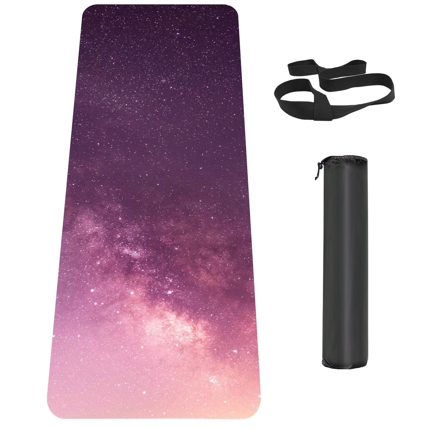 Knsbk Non Slip Yoga Mat TPE Workout Mat for Men Women, Thick Workout Mat with Carrying Strap, Fitness Mats for Exercise, Yoga, Fitness, Pilates, Floor Workouts (72" x 24" x 6mm)