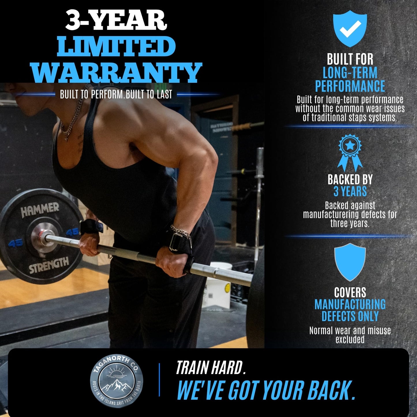 TagaNorth Co. TagaLock Quick-Lock Lifting Straps – Heavy Duty Wrist Straps for Weightlifting, Deadlifts & Pull-Ups – Secure Grip, No Slip Design