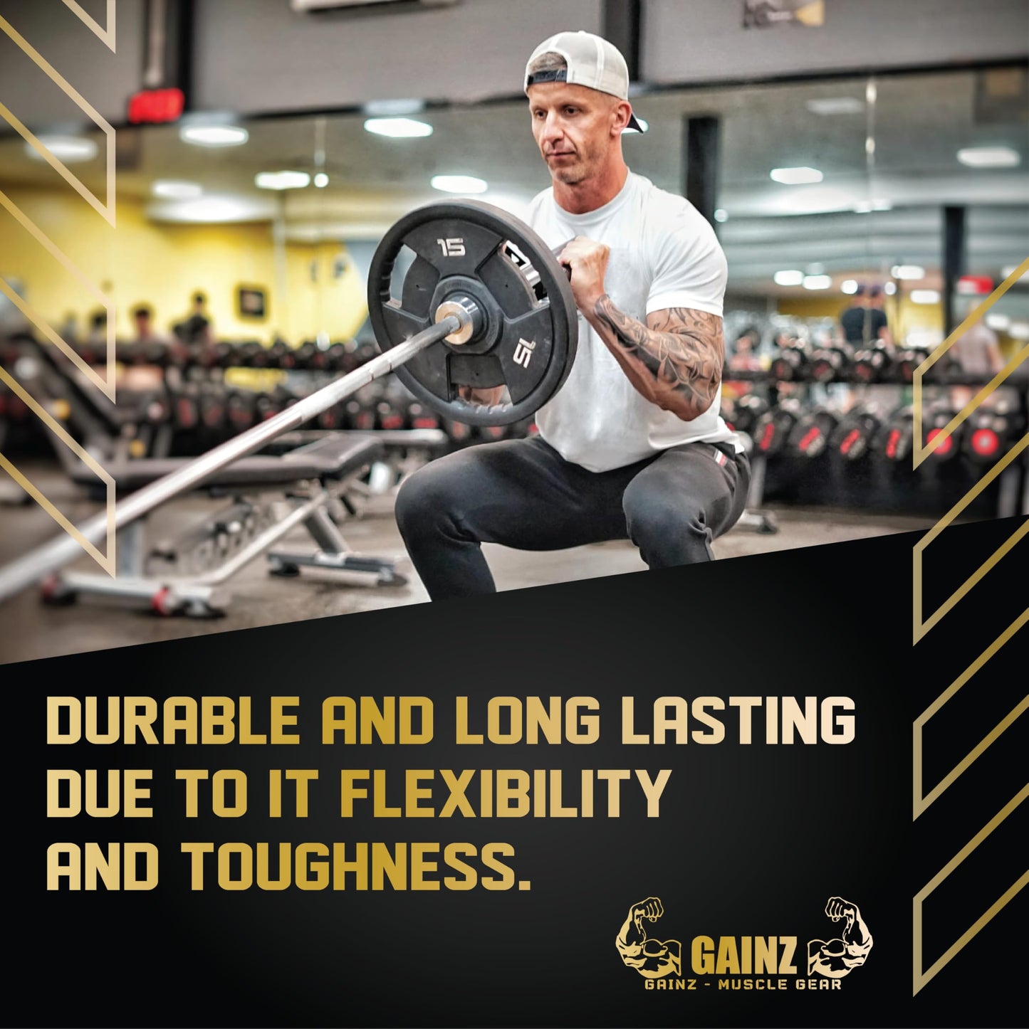 Gainz Landmine Row Barbell Attachment - T Bar/V Bar, 360° Swivel Rotation, Fits Standard 2-Inch Gym Bar