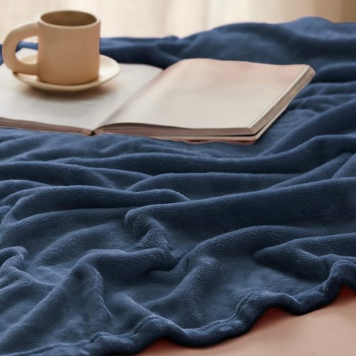 Bedsure GentleSoft Fleece Throw Blanket - XL Mineral Blue 300GSM Plush & Cozy for Bed, Sofa, Travel | 50x70 Inches