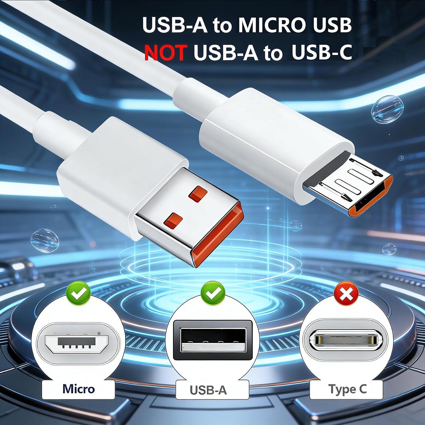 ZZrszhp 3.3ft WCM U209 Micro USB Charging Cable Compatible with Westinghouse Neck Massager Designed for Older Models