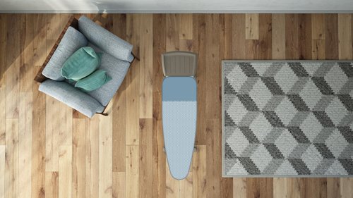 Colombo Ironing Board Cover 55” x 22” – 3-Layer Pad with 100% Organic Cotton, Heat-Resistant Parking Zone, Felt Padding, Clip Fastening, Eco-Friendly, Made in Italy