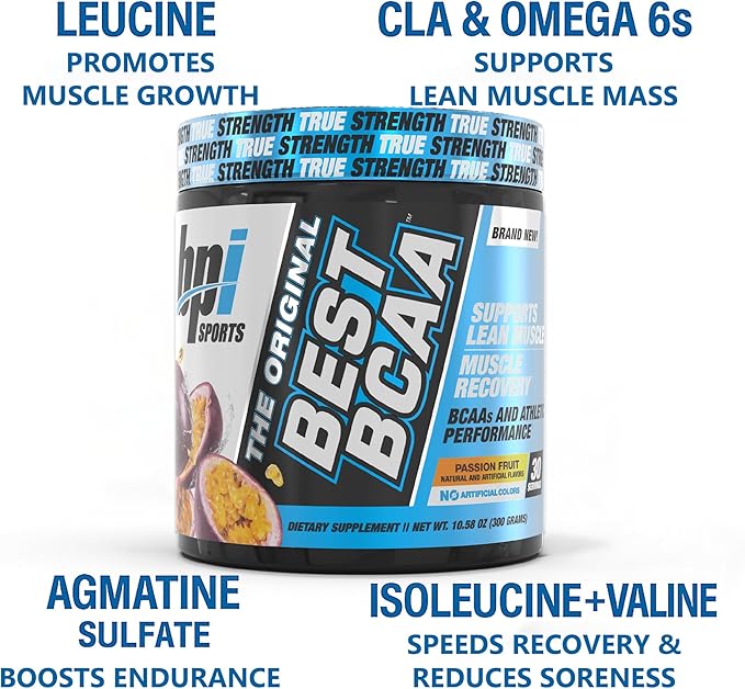 BPI Sports Best BCAA Powder - Muscle Recovery Support - Branched Chain Amino Acids | Building Blocks of Protein and Muscle - Post Workout Recovery ??Hydration - Passion Fruit, 30 Servings