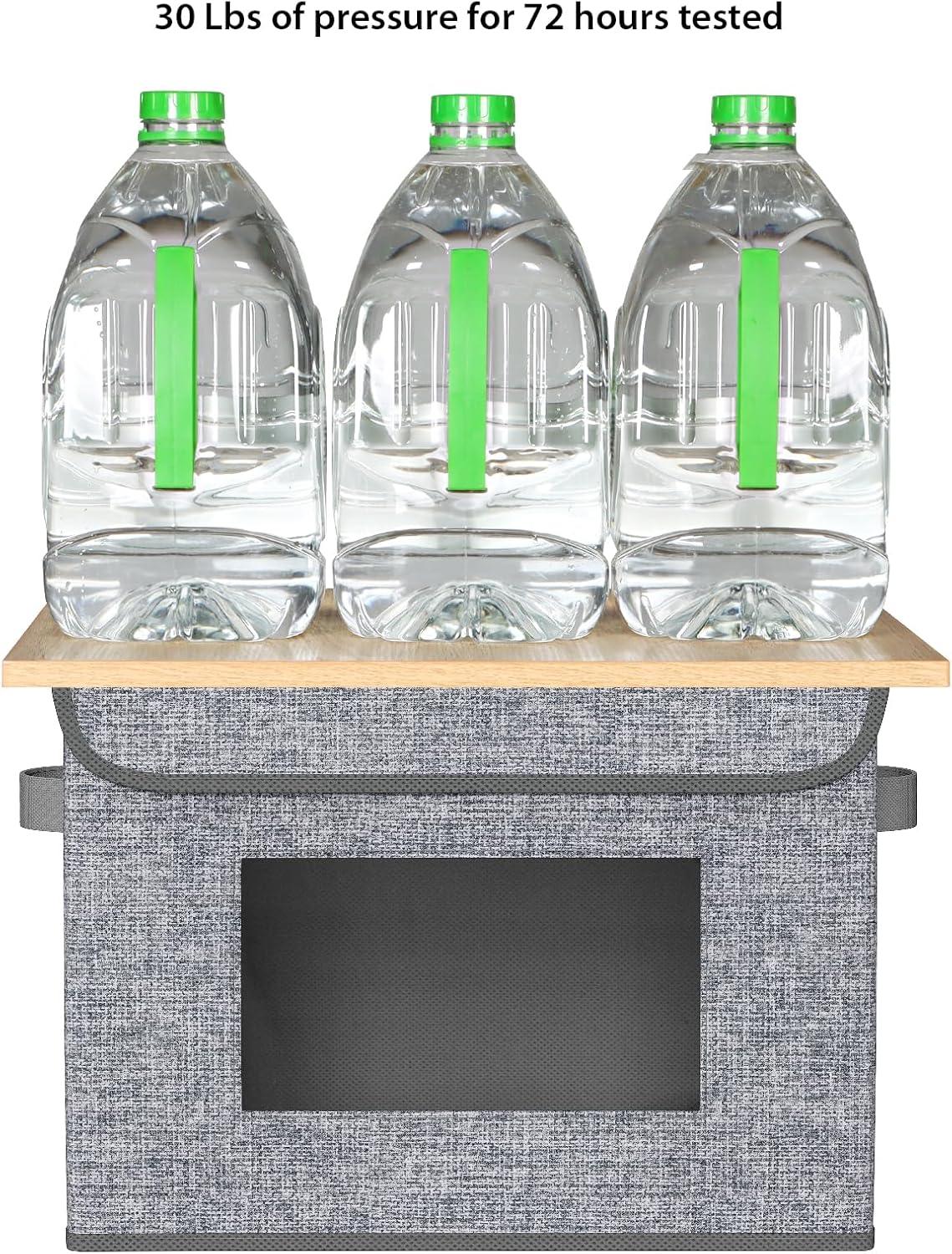 Univivi Foldable Storage Boxes - Large Collapsible Bins with Lids | 4-Pack Grey Organizers (17'' x 12'' x 12'')