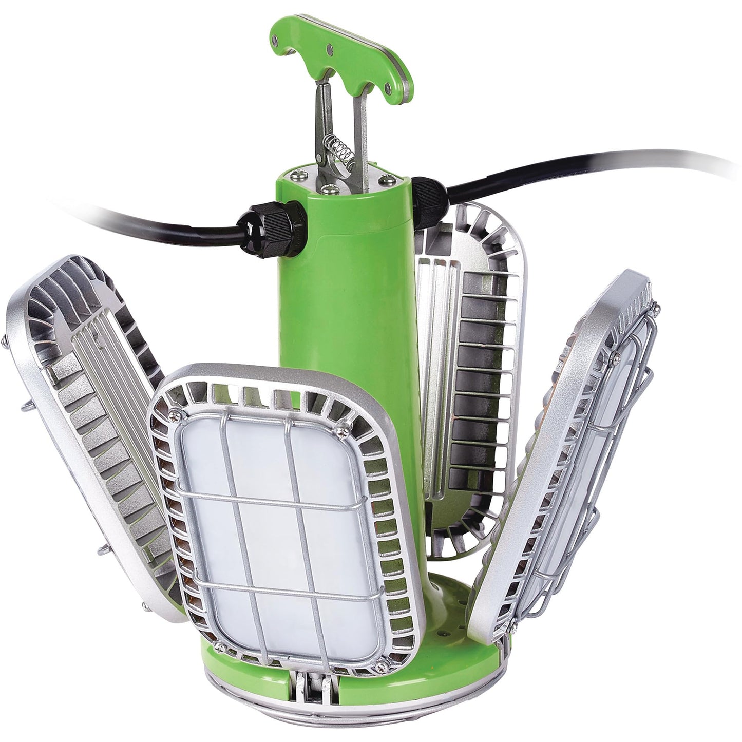 PowerSmith PTLK516-130 16,000 Lumen Temporary LED Work Light with 4 PIVOTING Panels, Quick-Mount Metal Hook, and 10 ft Power Cord-6 Unit Linkable