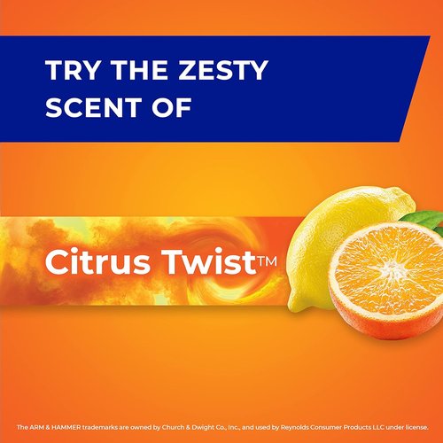 Hefty Ultra Strong 13 Gallon Trash Bags - Drawstring Closure & Odor Control | Citrus Twist Scent, 80 Count