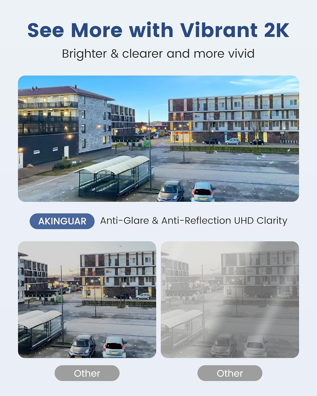 AKINGUAR 3MP 2K WiFi6 24/7 Window Camera, Indoor Camera for Home Security, with Full-Color Night Vision, AI