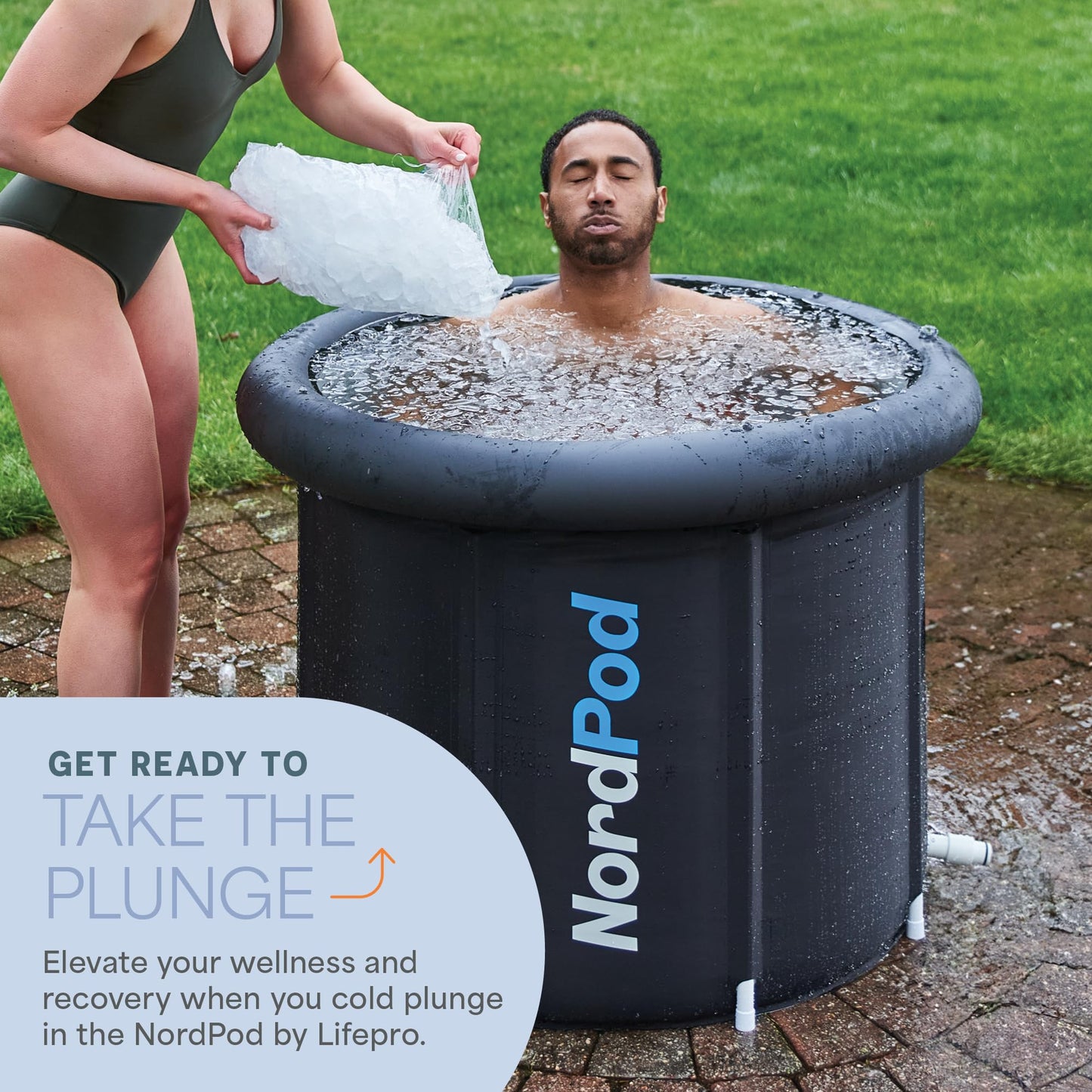 LifePro NordPod Recovery Ice Tub – Portable Cold Plunge Tub for Ice Bath Recovery & Cold Water Therapy – Ice Bath Tub for Athletes – Indoor/Outdoor Cold Plunge Tub Outdoor with All-Weather Lid
