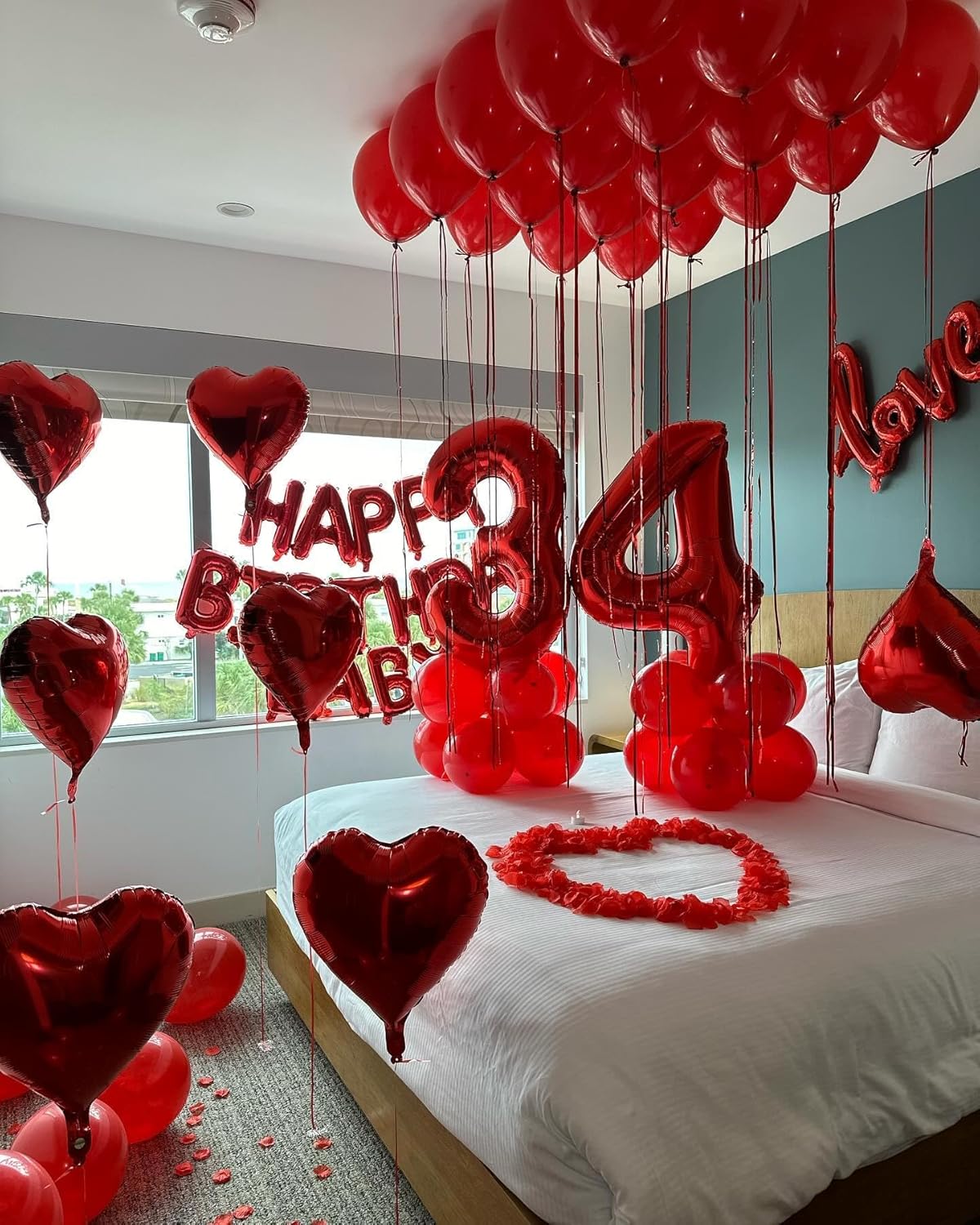 Red Number 4 Balloon - 40 Inch Giant Foil Balloon for 4th Birthday Party Decorations