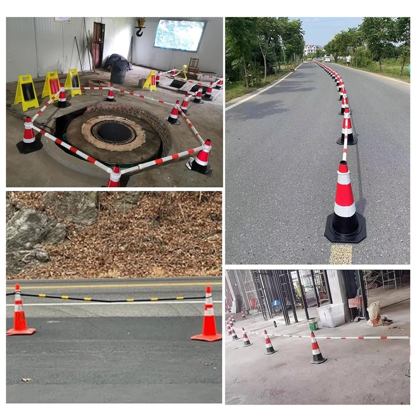 1 Pack Retractable Cone Bar 4 FT to 6.9 FT, Expandable Portable Safety Barrier for Road Work, Construction, Temporary Traffic Control, Durable Barricade Tape